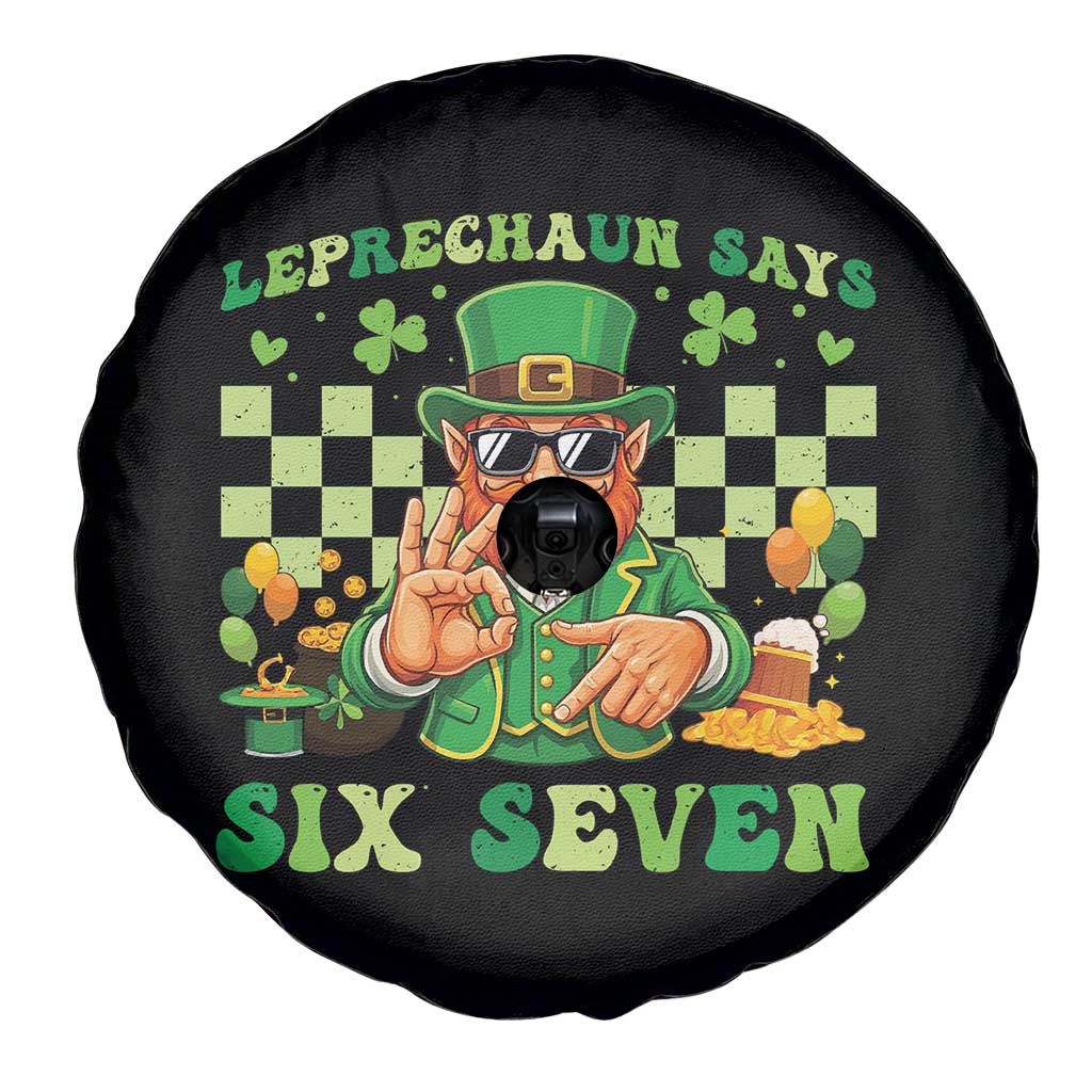 Funny Leprechaun Says Six Seven Spare Tire Cover St Patricks Day