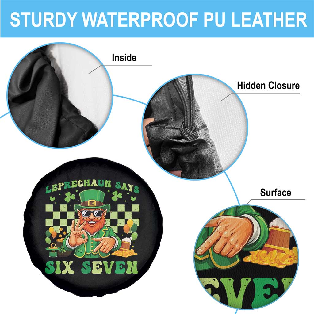Funny Leprechaun Says Six Seven Spare Tire Cover St Patricks Day