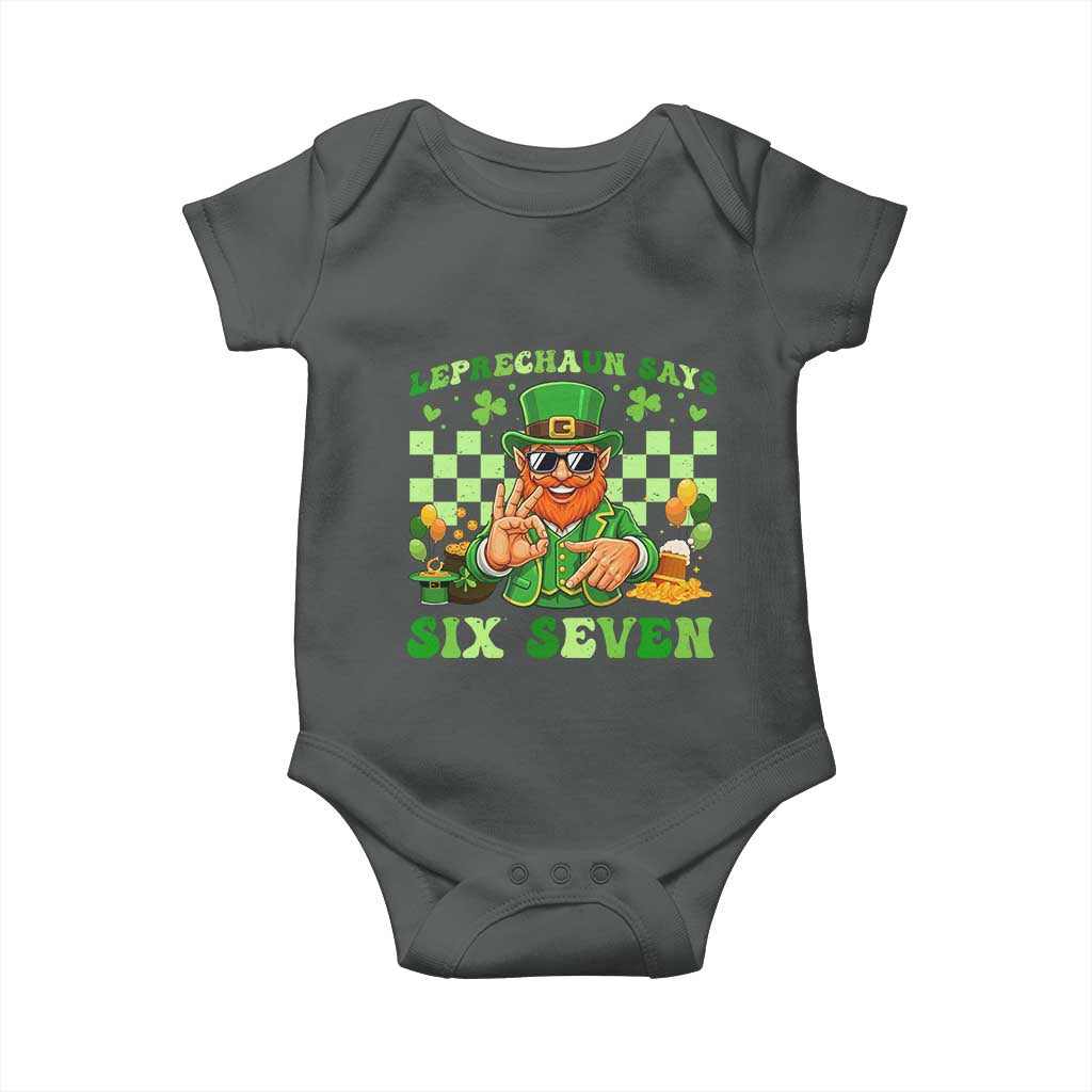 Funny Leprechaun Says Six Seven Baby Onesie St Patricks Day
