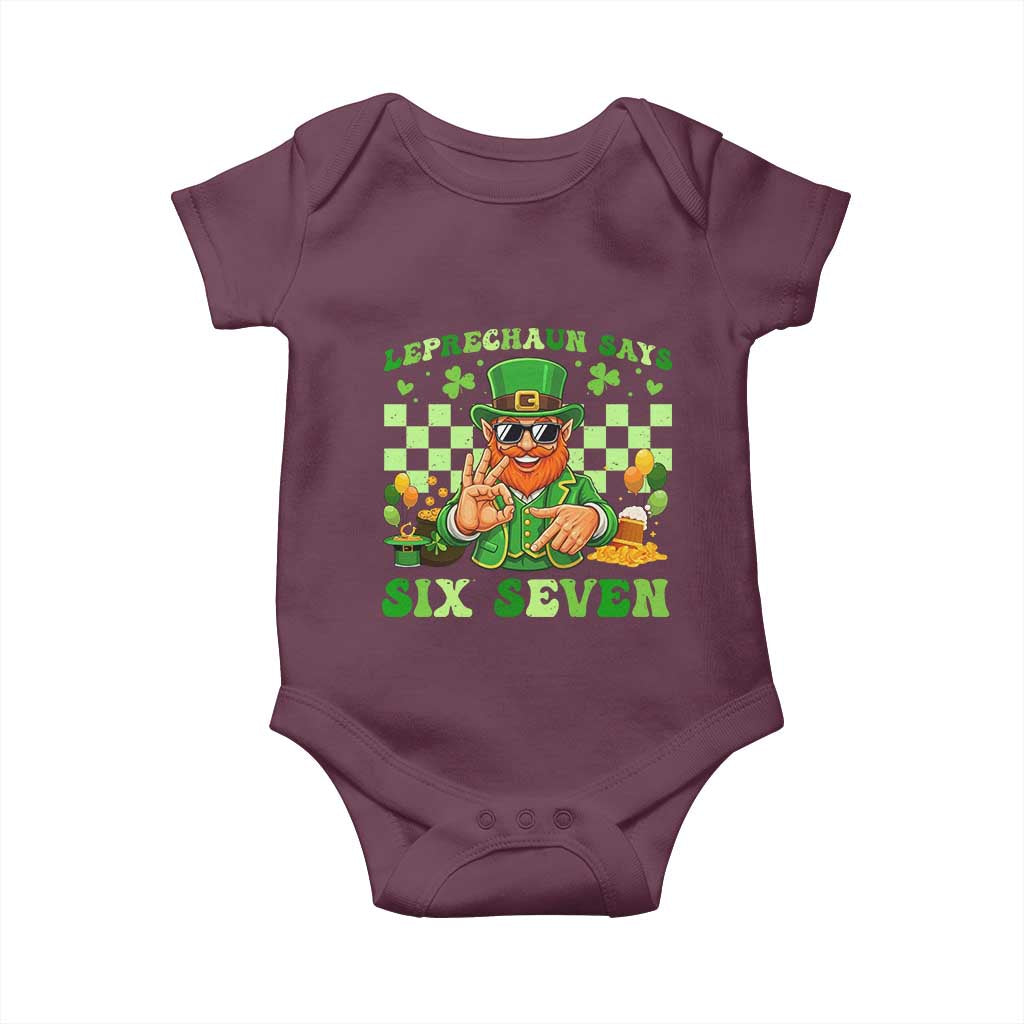 Funny Leprechaun Says Six Seven Baby Onesie St Patricks Day