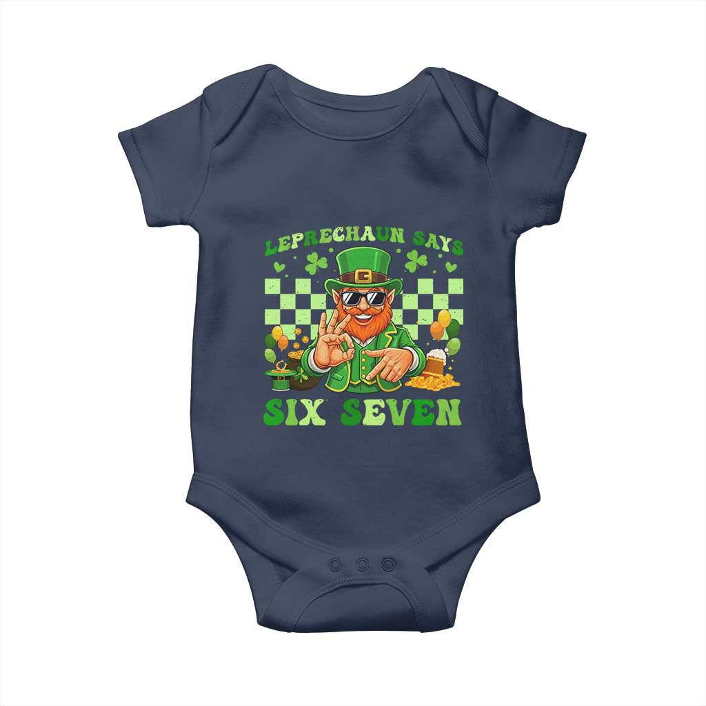 Funny Leprechaun Says Six Seven Baby Onesie St Patricks Day