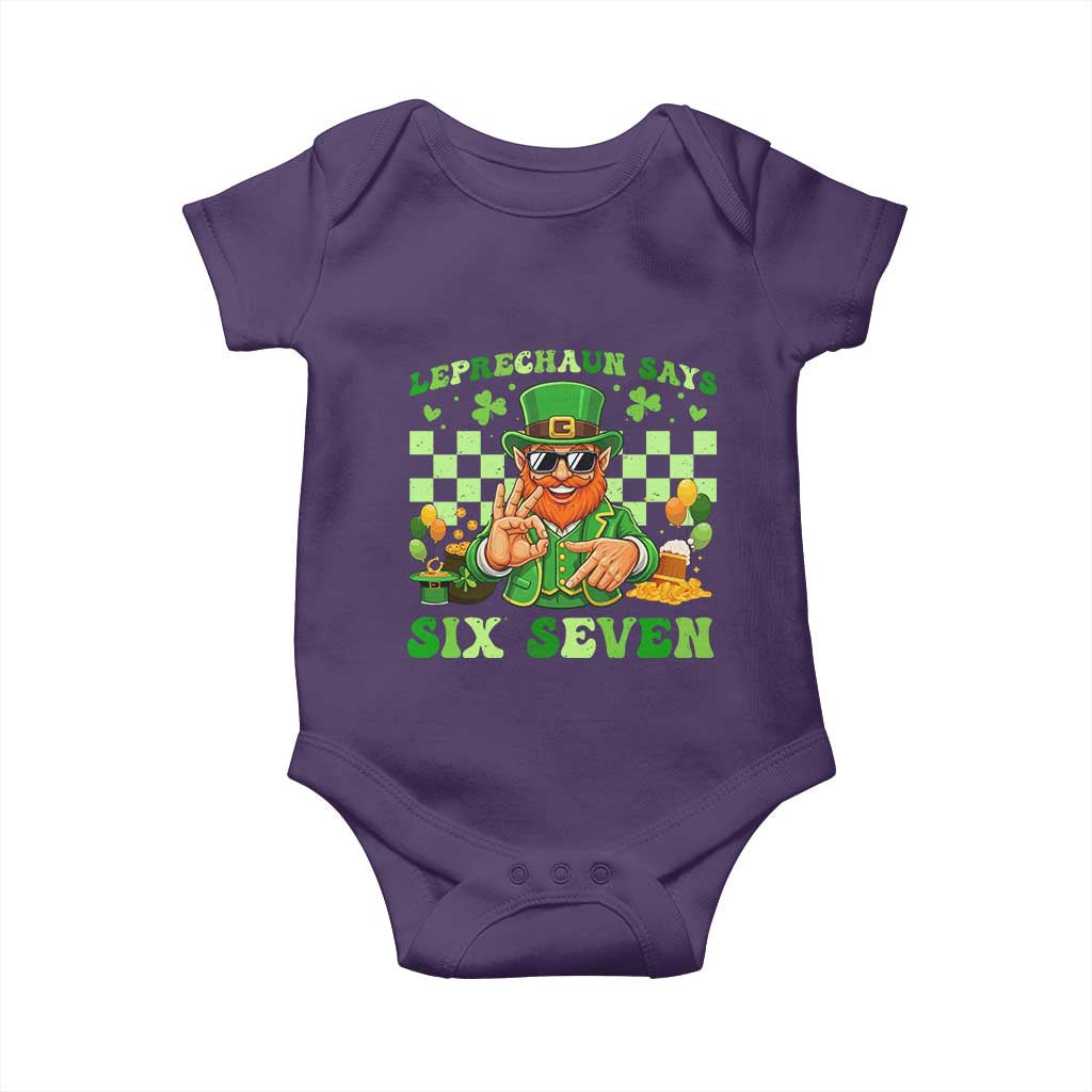 Funny Leprechaun Says Six Seven Baby Onesie St Patricks Day