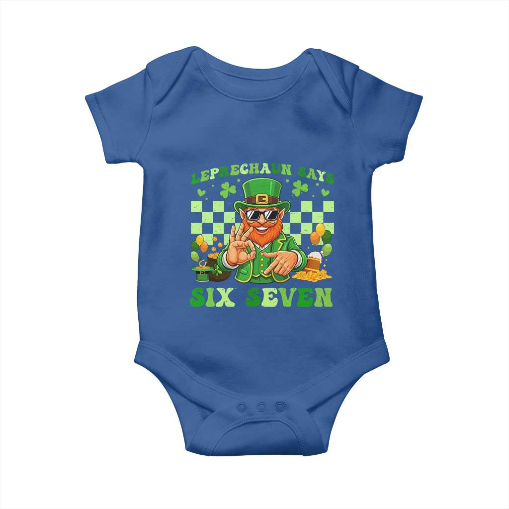 Funny Leprechaun Says Six Seven Baby Onesie St Patricks Day
