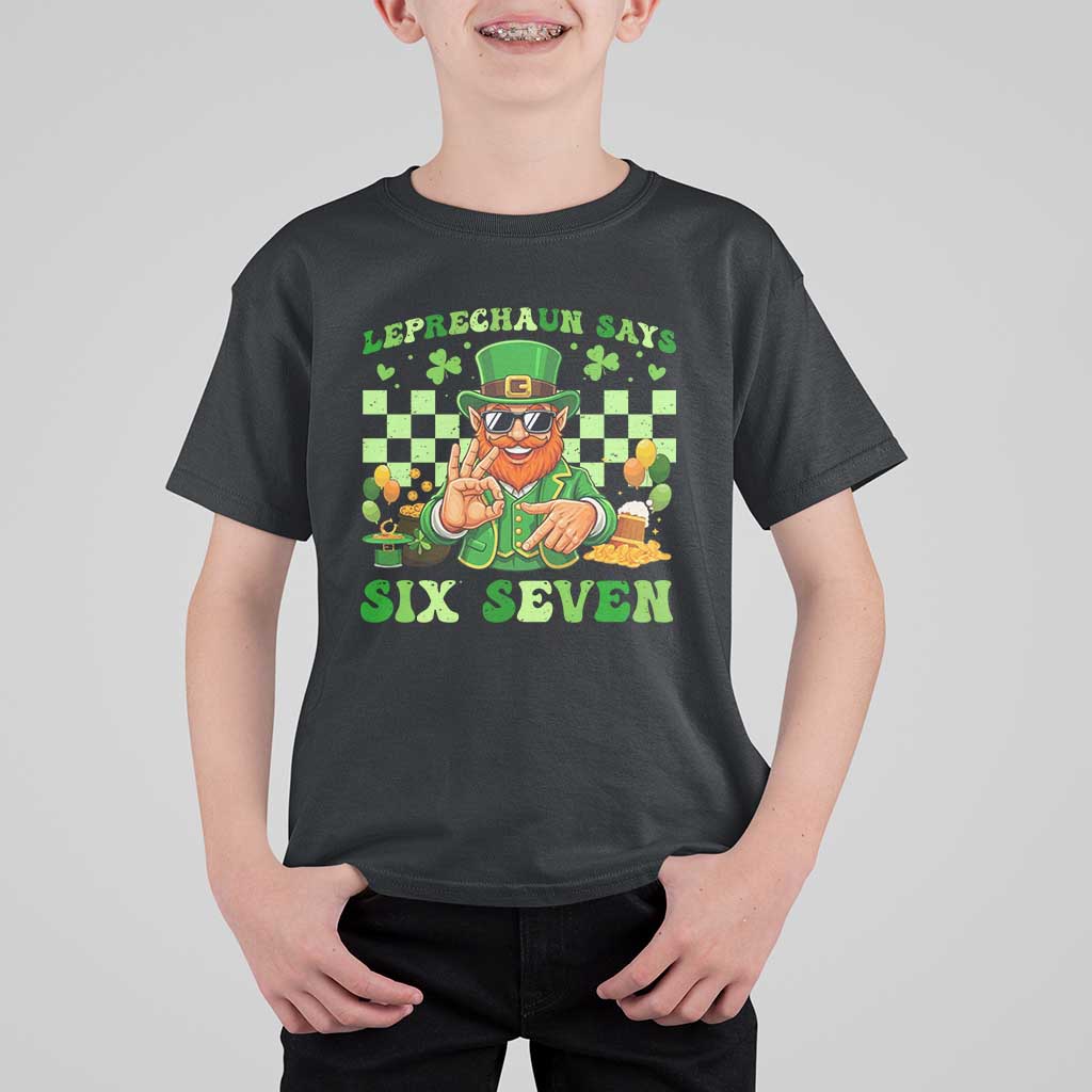 Funny Leprechaun Says Six Seven T Shirt For Kid St Patricks Day
