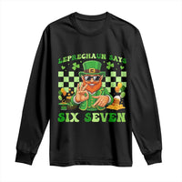 Funny Leprechaun Says Six Seven Long Sleeve Shirt St Patricks Day