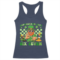 Funny Leprechaun Says Six Seven Racerback Tank Top St Patricks Day