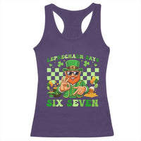 Funny Leprechaun Says Six Seven Racerback Tank Top St Patricks Day