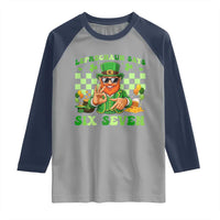 Funny Leprechaun Says Six Seven Raglan Shirt St Patricks Day