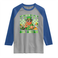 Funny Leprechaun Says Six Seven Raglan Shirt St Patricks Day