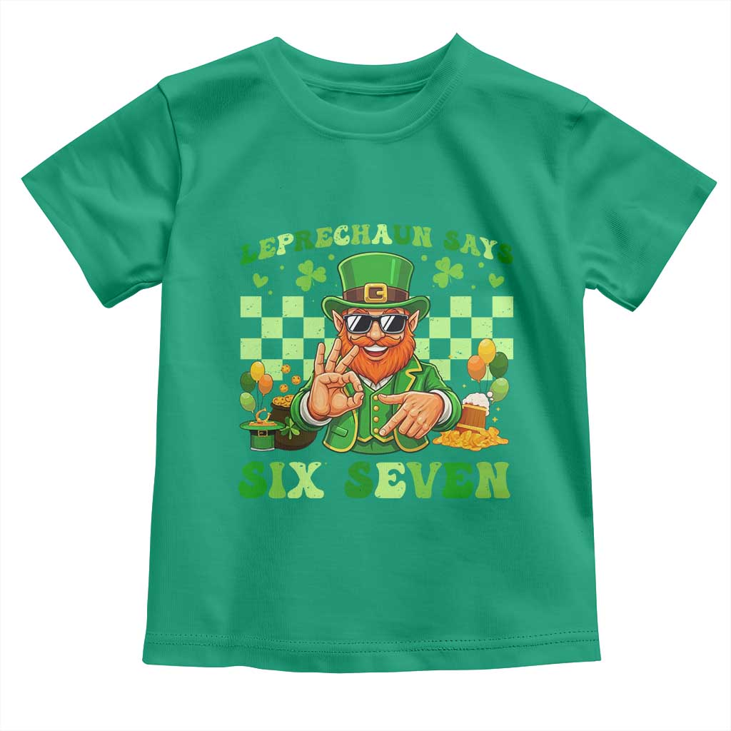 Funny Leprechaun Says Six Seven Toddler T Shirt St Patricks Day
