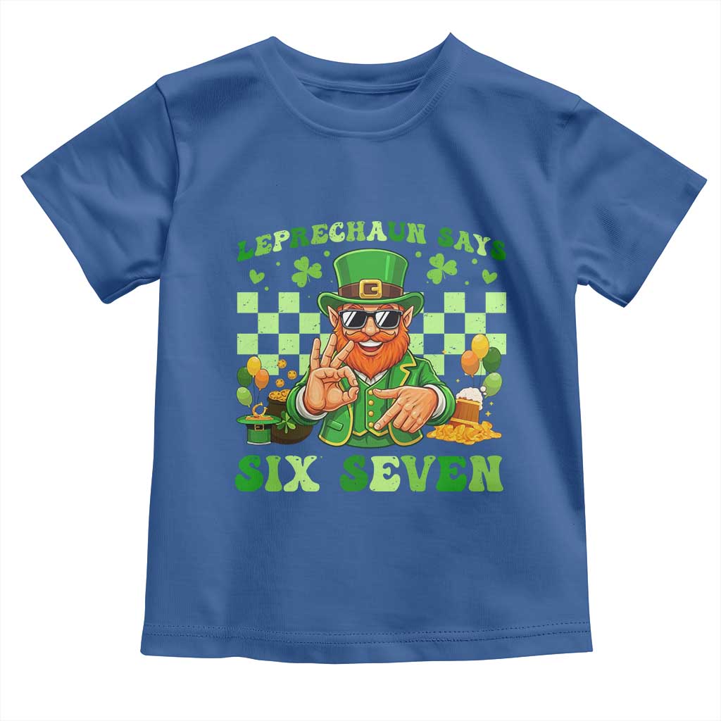 Funny Leprechaun Says Six Seven Toddler T Shirt St Patricks Day