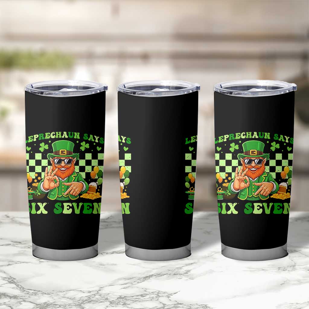 Funny Leprechaun Says Six Seven Tumbler Cup St Patricks Day