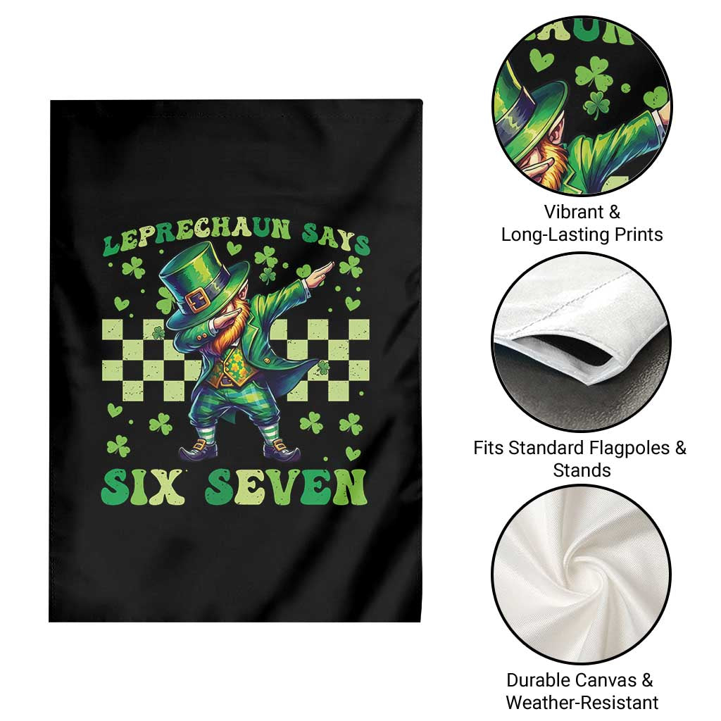Leprechaun Six Seven Meme Garden Flag Funny St Patricks Day Gift