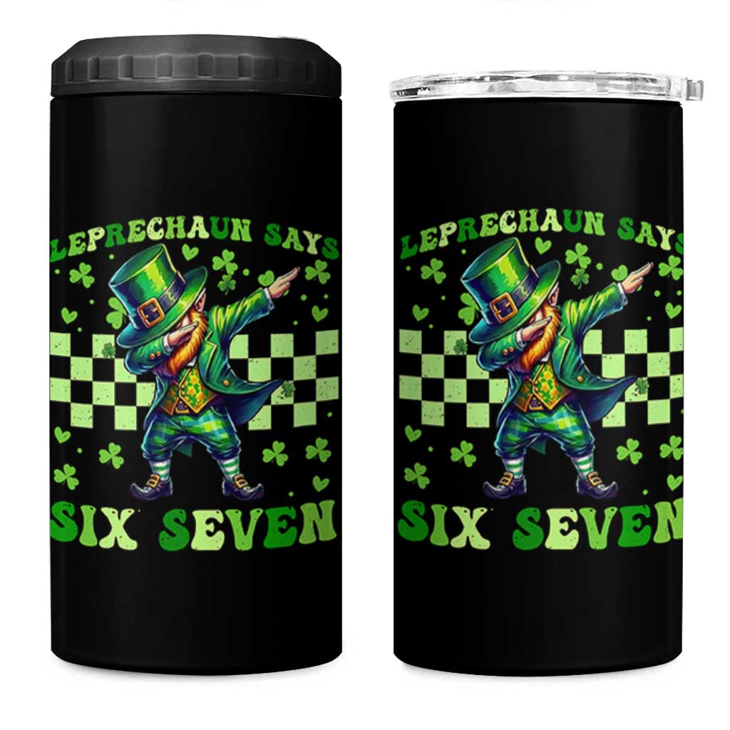 Leprechaun Six Seven Meme 4 in 1 Can Cooler Tumbler Funny St Patricks Day Gift