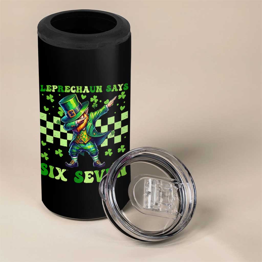 Leprechaun Six Seven Meme 4 in 1 Can Cooler Tumbler Funny St Patricks Day Gift