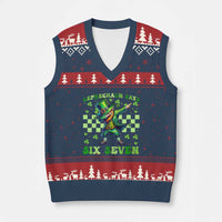 Leprechaun Six Seven Meme V-Neck Knit Sweater Vest Funny St Patricks Day Gift