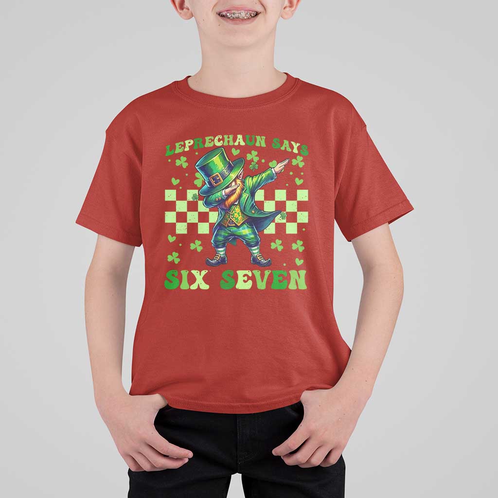 Leprechaun Six Seven Meme T Shirt For Kid Funny St Patricks Day Gift