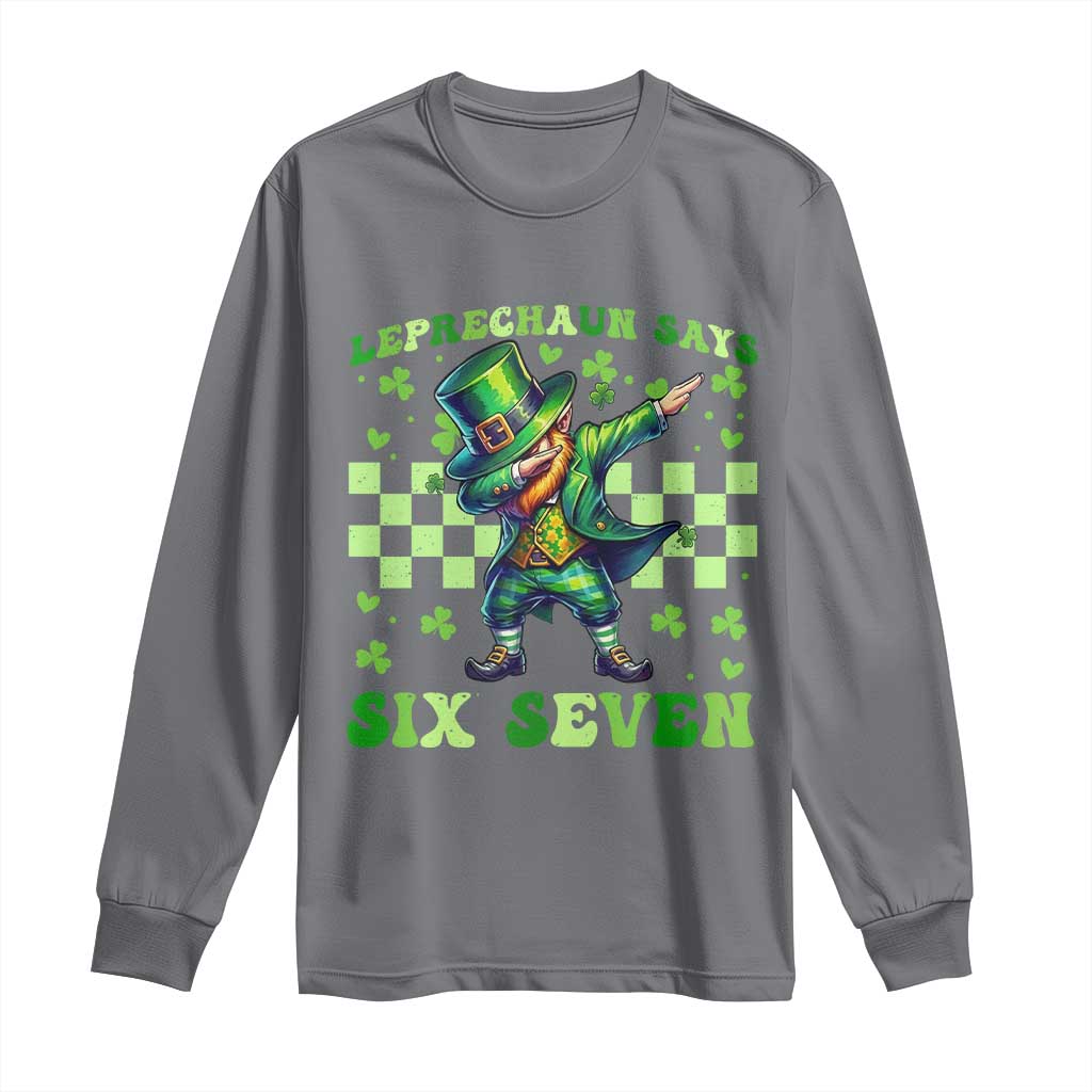 Leprechaun Six Seven Meme Long Sleeve Shirt Funny St Patricks Day Gift