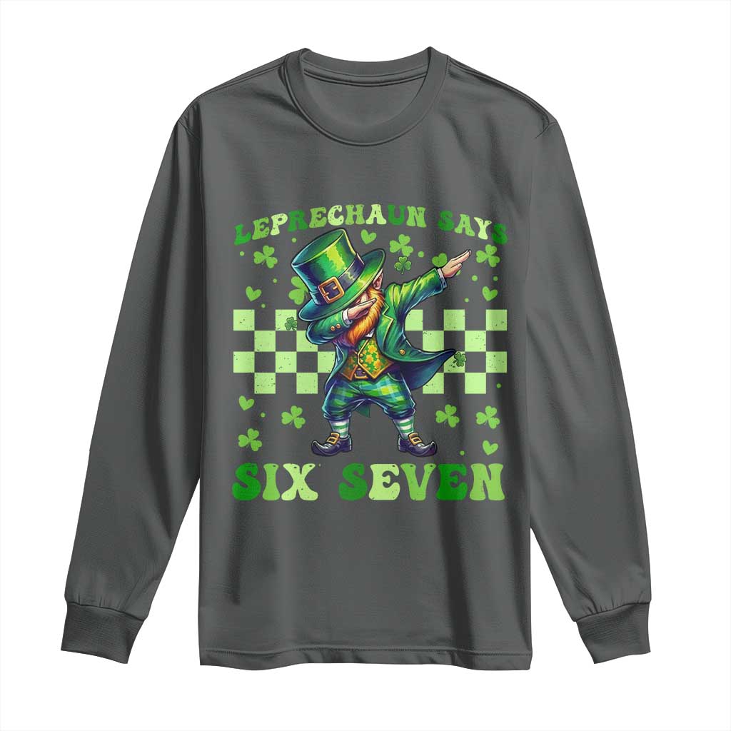 Leprechaun Six Seven Meme Long Sleeve Shirt Funny St Patricks Day Gift