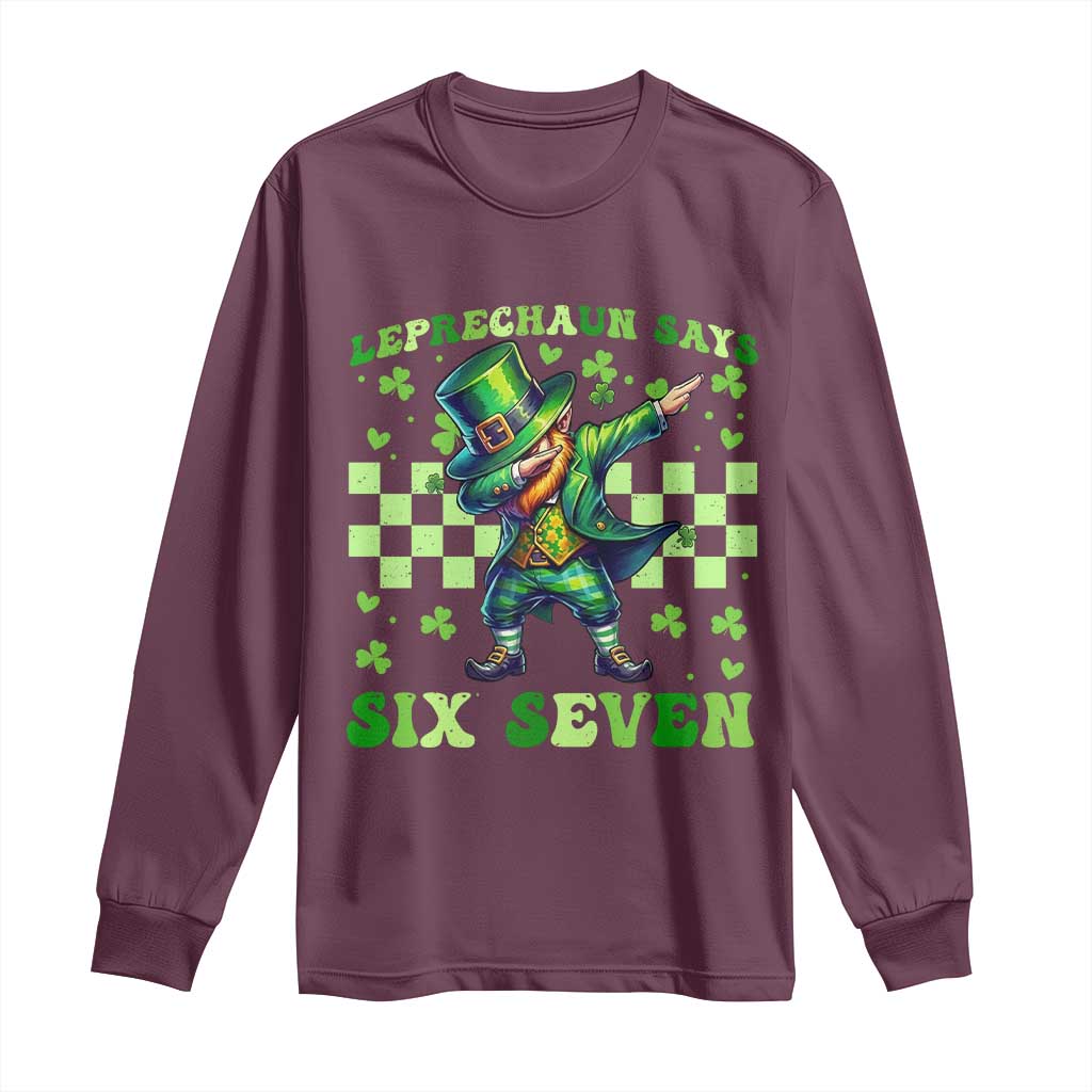 Leprechaun Six Seven Meme Long Sleeve Shirt Funny St Patricks Day Gift