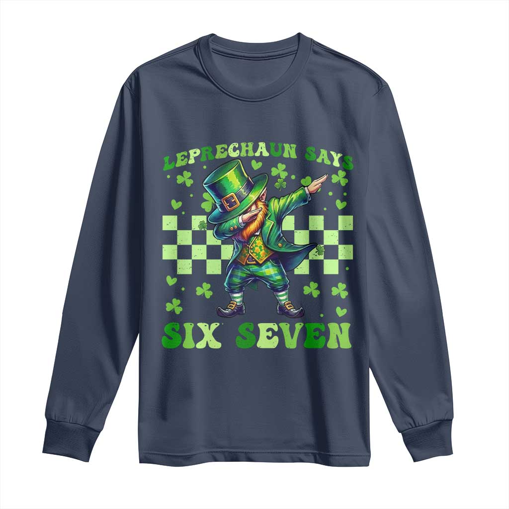 Leprechaun Six Seven Meme Long Sleeve Shirt Funny St Patricks Day Gift