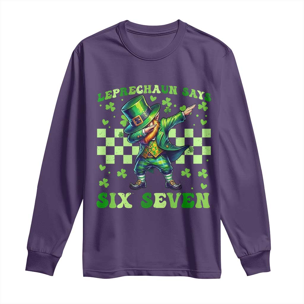 Leprechaun Six Seven Meme Long Sleeve Shirt Funny St Patricks Day Gift