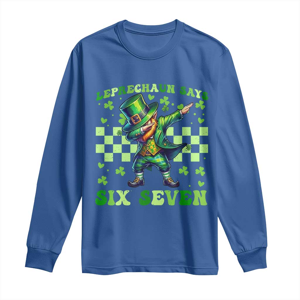 Leprechaun Six Seven Meme Long Sleeve Shirt Funny St Patricks Day Gift