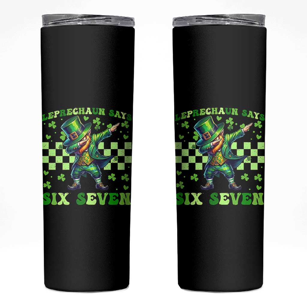 Leprechaun Six Seven Meme Skinny Tumbler Funny St Patricks Day Gift