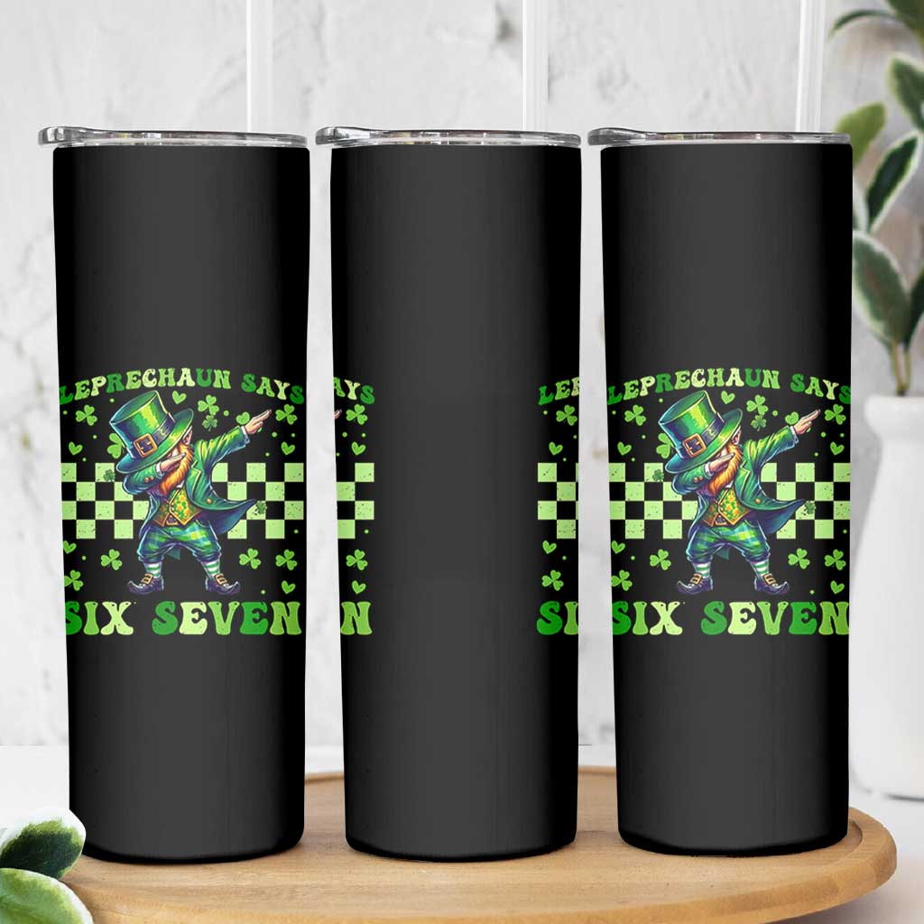 Leprechaun Six Seven Meme Skinny Tumbler Funny St Patricks Day Gift