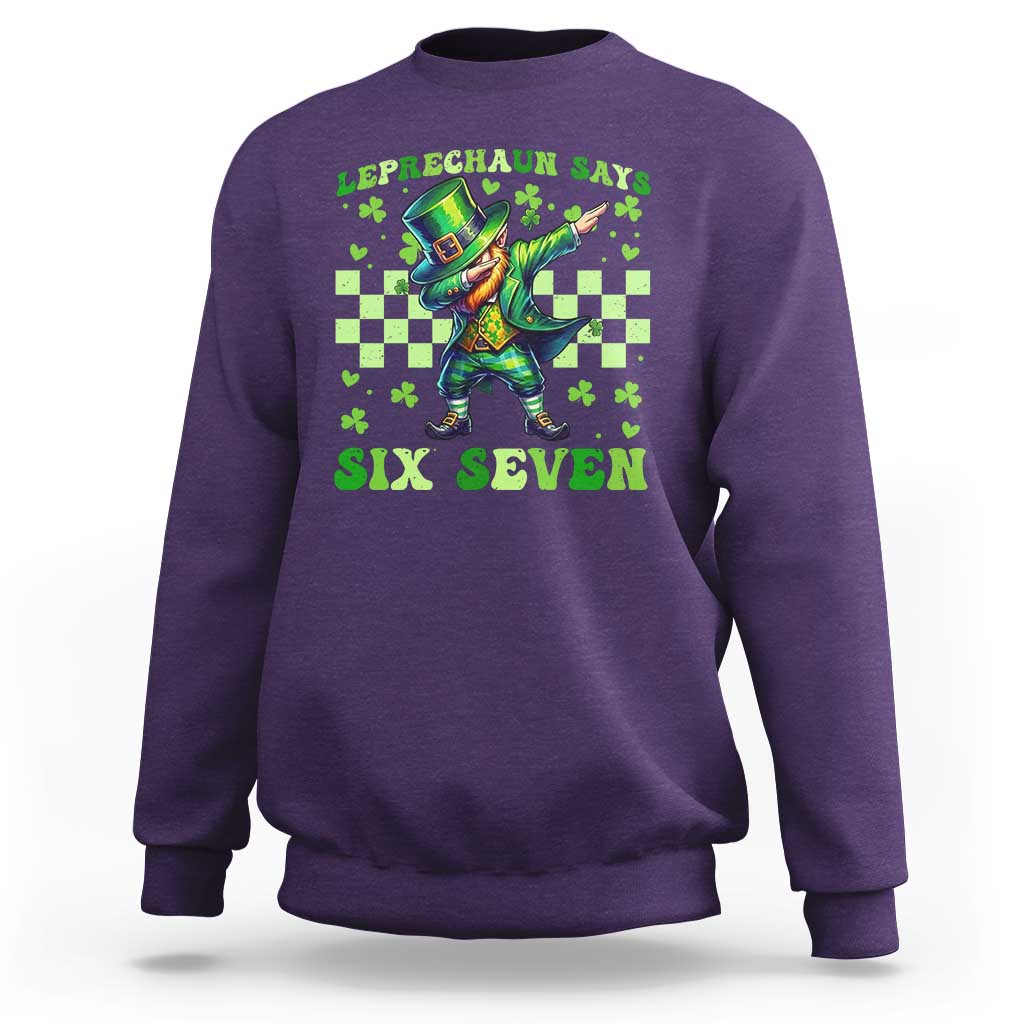Leprechaun Six Seven Meme Sweatshirt Funny St Patricks Day Gift