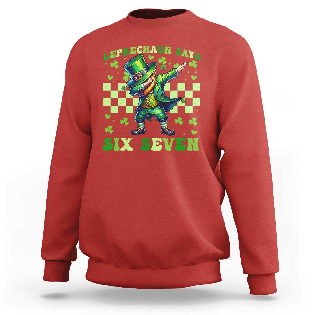 Leprechaun Six Seven Meme Sweatshirt Funny St Patricks Day Gift