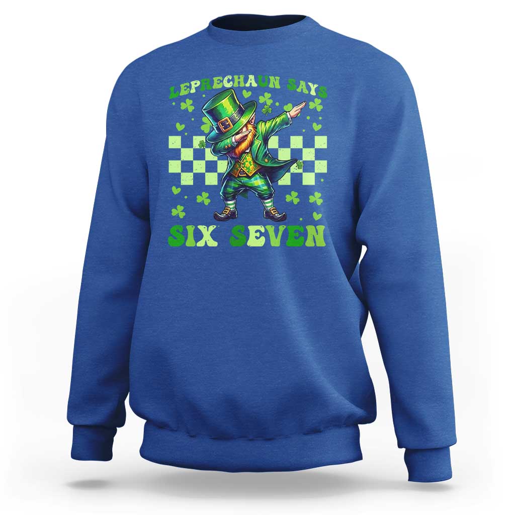 Leprechaun Six Seven Meme Sweatshirt Funny St Patricks Day Gift