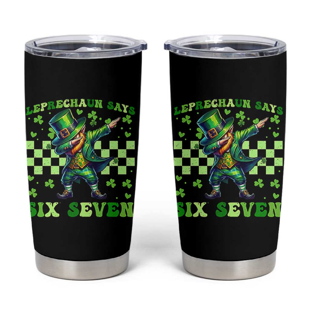 Leprechaun Six Seven Meme Tumbler Cup Funny St Patricks Day Gift