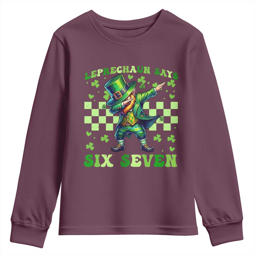 Leprechaun Six Seven Meme Youth Sweatshirt Funny St Patricks Day Gift