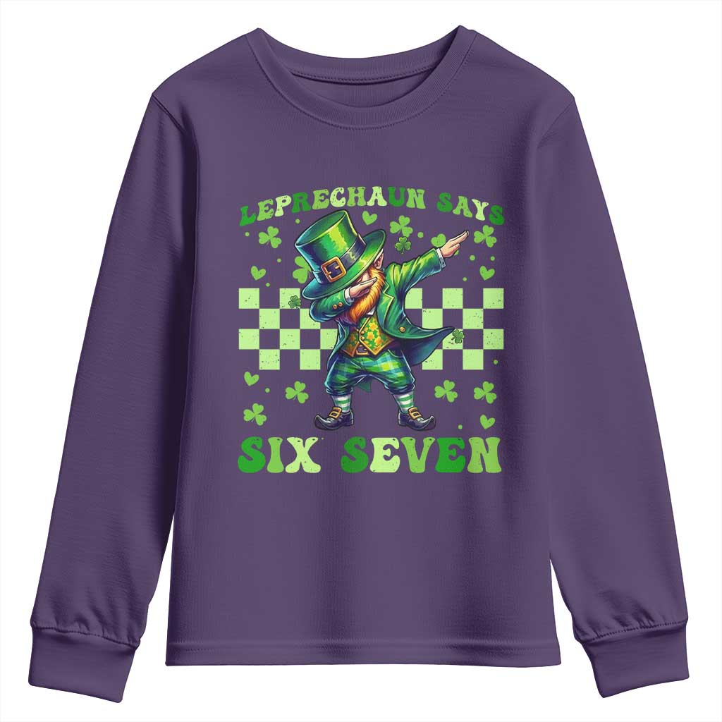 Leprechaun Six Seven Meme Youth Sweatshirt Funny St Patricks Day Gift