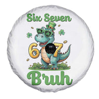 Funny Dinosaur Says Six Seven Spare Tire Cover St Patricks Day