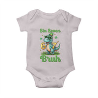 Funny Dinosaur Says Six Seven Baby Onesie St Patricks Day