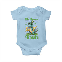 Funny Dinosaur Says Six Seven Baby Onesie St Patricks Day