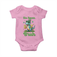 Funny Dinosaur Says Six Seven Baby Onesie St Patricks Day