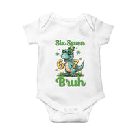 Funny Dinosaur Says Six Seven Baby Onesie St Patricks Day