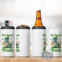 Funny Dinosaur Says Six Seven 4 in 1 Can Cooler Tumbler St Patricks Day