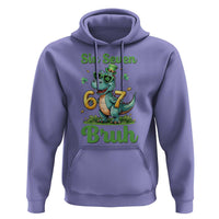 Funny Dinosaur Says Six Seven Hoodie St Patricks Day