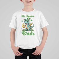 Funny Dinosaur Says Six Seven T Shirt For Kid St Patricks Day