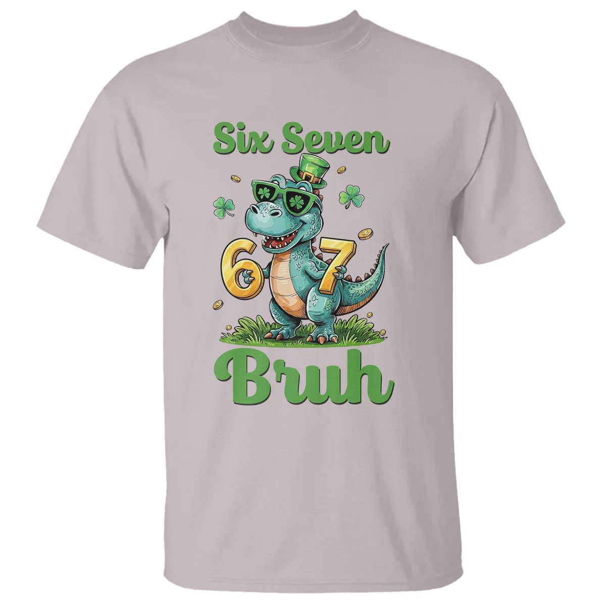 Funny Dinosaur Says Six Seven T Shirt St Patricks Day