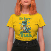 Funny Dinosaur Says Six Seven T Shirt For Women St Patricks Day