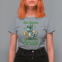 Funny Dinosaur Says Six Seven T Shirt For Women St Patricks Day