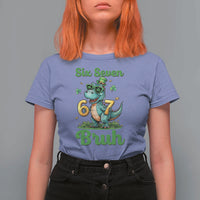 Funny Dinosaur Says Six Seven T Shirt For Women St Patricks Day