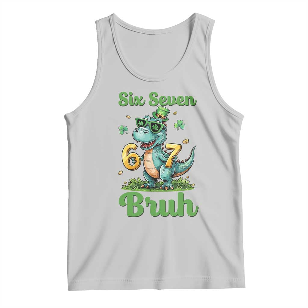Funny Dinosaur Says Six Seven Tank Top St Patricks Day