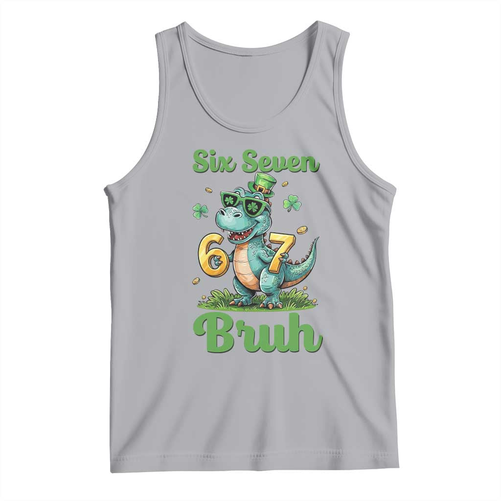 Funny Dinosaur Says Six Seven Tank Top St Patricks Day