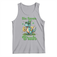 Funny Dinosaur Says Six Seven Tank Top St Patricks Day